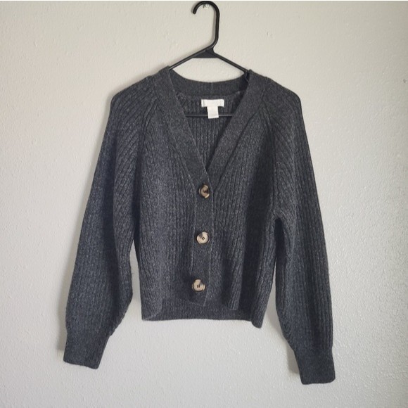 H&M Sweaters - H&M Rib Knit Button Up Wool Blend Cardigan Womens Small